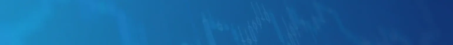 Blue gradient banner with a line graph watermark